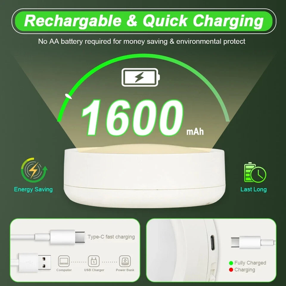 Rechargeable Under Cabinet Lighting LED Kitchen Shelf Puck Lights RGB Tap Remote - Image 3 of 4