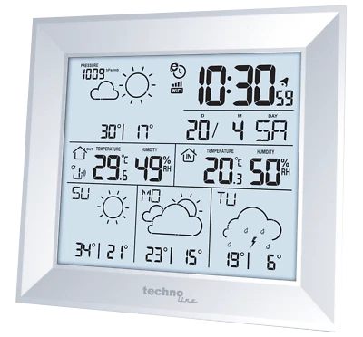 techno line WD 2000 WLAN Wetterstation App Wettervorhersage Funk Außensensor - Bild 1 von 4
