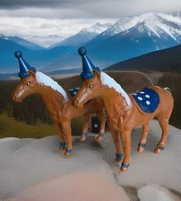 Ankyo Birthday Party Cake Topper Animal Farm Horse Figurine Lot Of Two