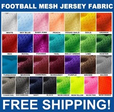Football Mesh Athletic Jersey Fabric - 58" Wide - Medium Holes - Multiple Colors