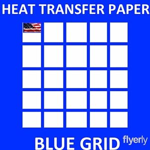 Inkjet Printable Heat Transfer Paper for Dark Fabrics Blue Grid 20 Sh 8.5/"x11/"