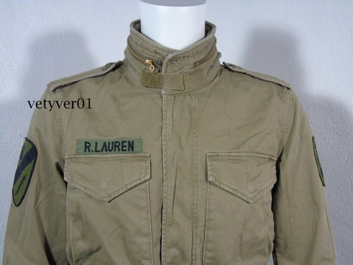 NWT RALPH LAUREN D&S Combat/Military/Field Cotton/Patches Jacket OD Green sz XL - Picture 6 of 12