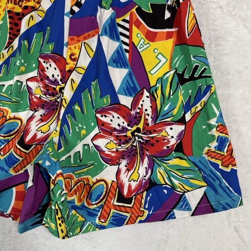 Vintage Pleated High Rise Shorts Size M Novelty Floral Hawaiian Tropical 80s 90s - Picture 12 of 13