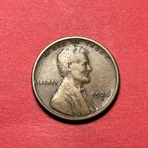 (1) Beautiful Antique 1926-S Lincoln Wheat Cent/Penny CHOICE F-FINE BETTER DATE