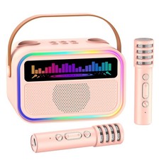 Kids Karaoke Machine, Bluetooth Speaker with 2 Wireless Microphones