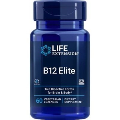 Life Extension B12 Elite Dietary Supplement 60 Vegetarian Lozenges Non-GMO