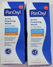 Lot of 2 Panoxyl Acne Foaming Wash Benzoyl Peroxide 10 Maximum Strength, 5.5oz