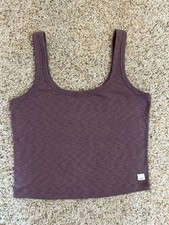 Vuori Daily Crop Tank Plum Ribbed Size XL Wom...