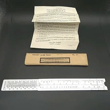 Vintage Pocket Slide Ruler #27 By C-Thru Ruler Co. Original Package New USA