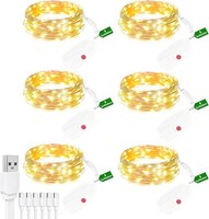 Bzavor 6 StüCk Aufladbar Lichterkette Innen Batterie Mit Timer 8 Modi,2M 20 LED