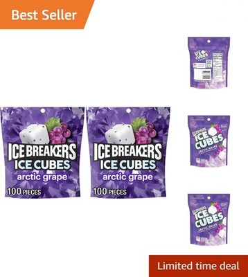 Ice Cubes Arctic Grape Flavored Sugar Free Chewing Gum Pouch, 8.11 oz 100 Pie...