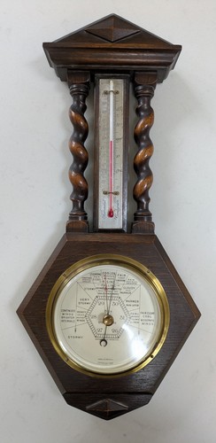 1930's Vintage Wall Barometer & Thermometer