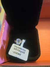 2.0ct Oval Cut Moissanite Ring White Gold Plated Size 5
