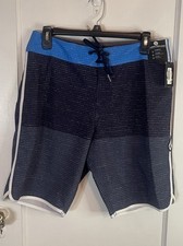 VOLCOM Swim Shorts Mens Sz 30 Black Blue Colorblock Mod-Tech Boardshorts NEW