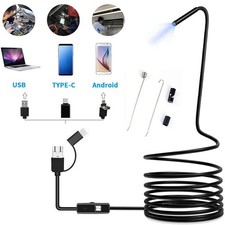 2M 3-in-1 Waterproof USB Endoscope Borescope Snake Inspection Camera Android PC