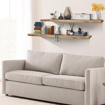 Quibbay Floating Shelves for Wall, 55 Inches Long Wall Shelves 55 x 9  Set  of 2