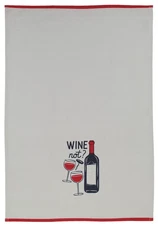 MU Kitchen Designer Print Kitchen Towel, Wine Not