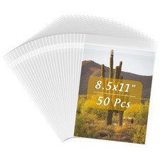 50 PCS 8.5x11 Inch AcidFree Plastic Sleeves Clear Storage Cellophane Bags A4