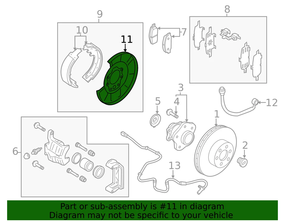 Genuine Nissan Backing Plate 44020-WL001 Foto 2 de 2