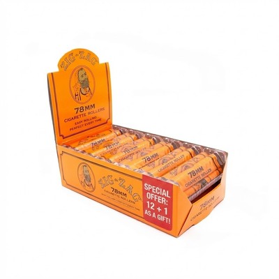 Zig Zag 78mm Cigarette Rolling Machine Manual Roller Box Set - 12 + 1 Free Gift