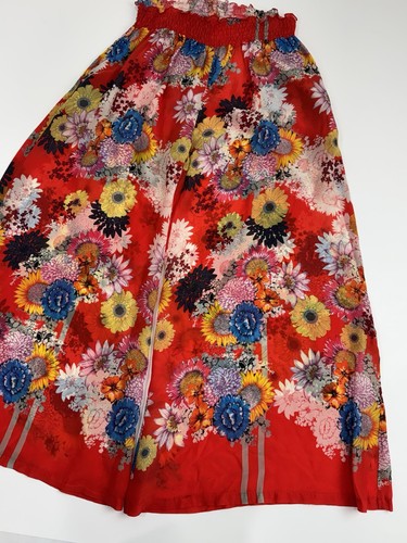 Johnny Was Mishka Floral Red Wide Leg Cupra Rayon Pants Size M - Bild 3 von 10