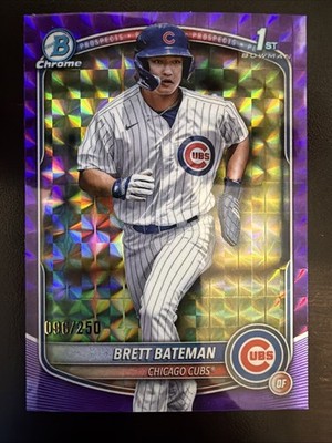 BRETT BATEMAN 2025 BOWMAN CHROME 1ST PURPLE GEOMETRIC CUBS /250