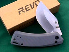 REVO Canyon Gray BUTTON LOCK Folding Pocket Knife NIB — photo 1