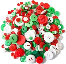 350-400PCS Resin Chiristmas Buttons Assorted Buttons 2 and 4 Holes round Craft f