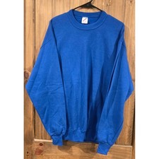 Jerzees Sweatshirt Mens Large Blue Excellent Vintage Made in USA Crewneck Pullov