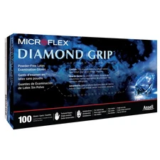 Ansell Microflex Diamond Grip MF-300 Disposable Latex Gloves, 7.9mil, Medium