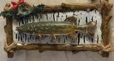 FISHING Christmas Ornament 3D Mounted Fish 4" x 2" Rustic Country Ornament