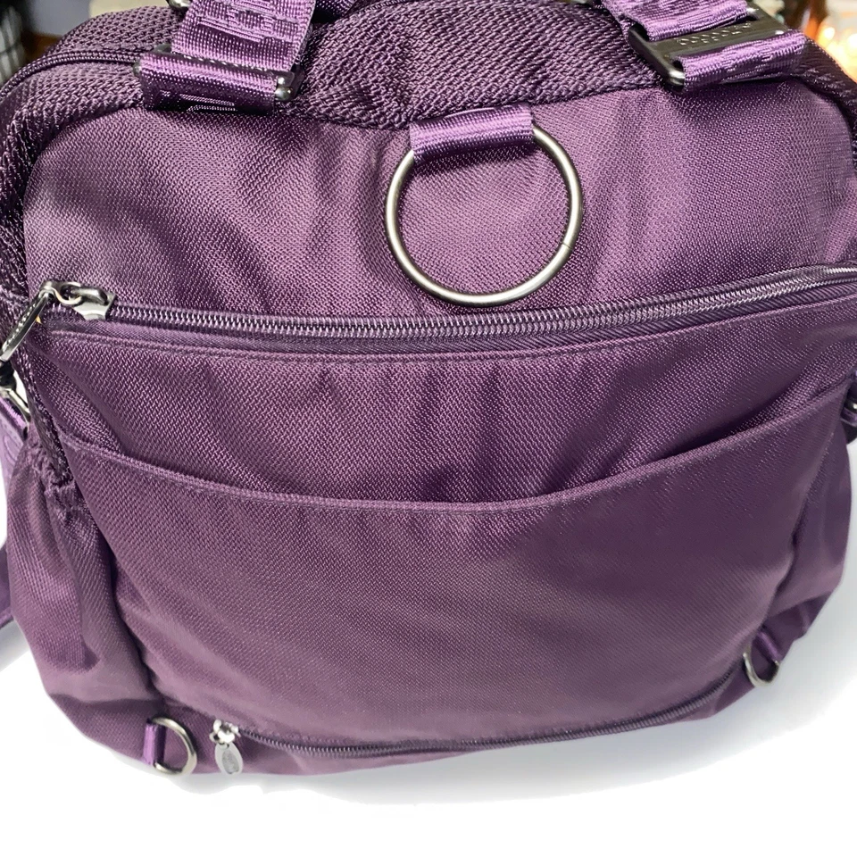Bolso Bandolera de Viaje Baggallini Borgoña Púrpura Bolso para Laptop Bolsillos Grandes Cartera Foto 4 de 4