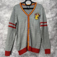 Harry Potter Gryffindor Cardigan Size M Grey Red Wizarding World Preppy Academia