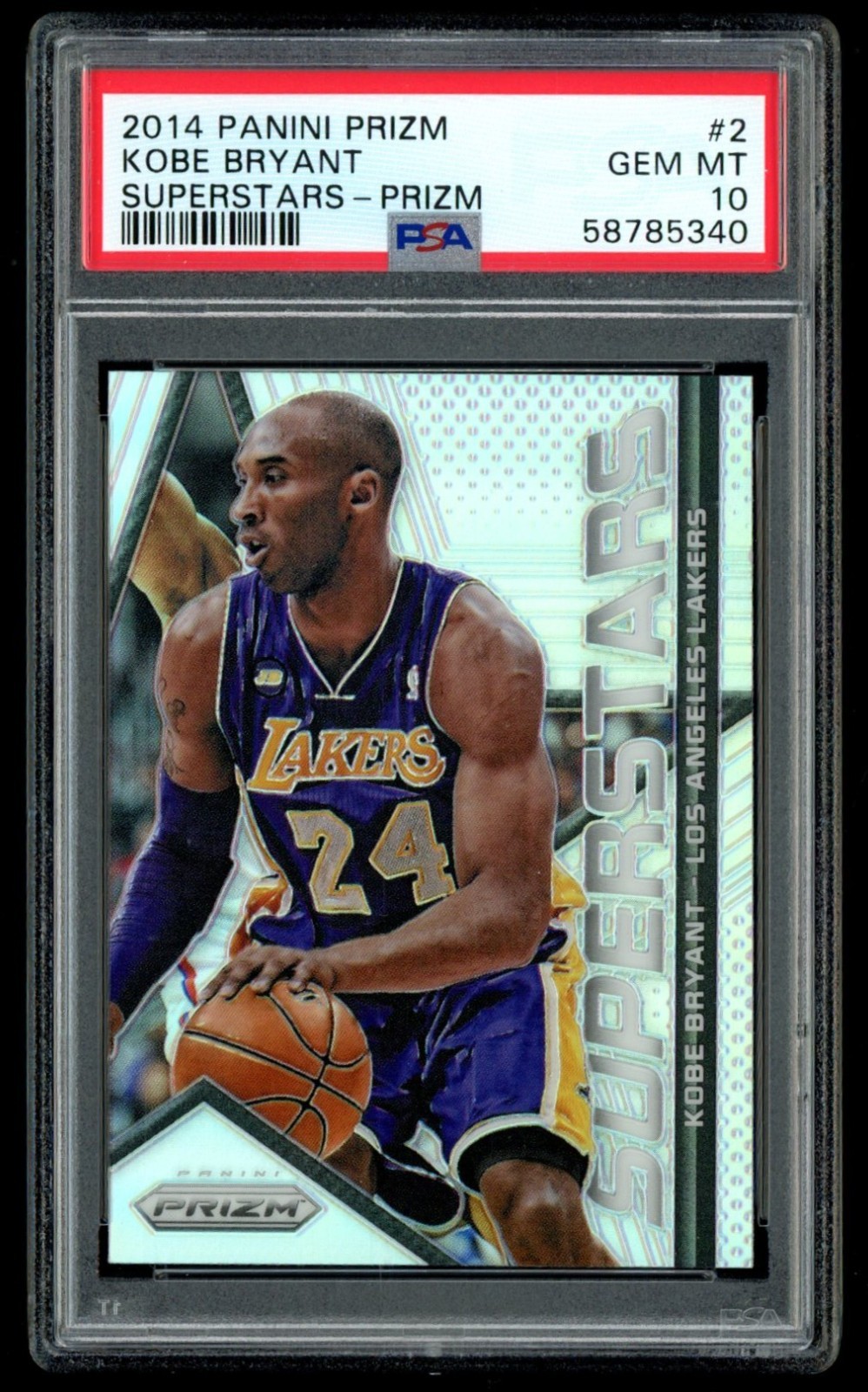 2014 Panini Prizm #2 Kobe Bryant Superstars Silver Prizm PSA 10 Lakers