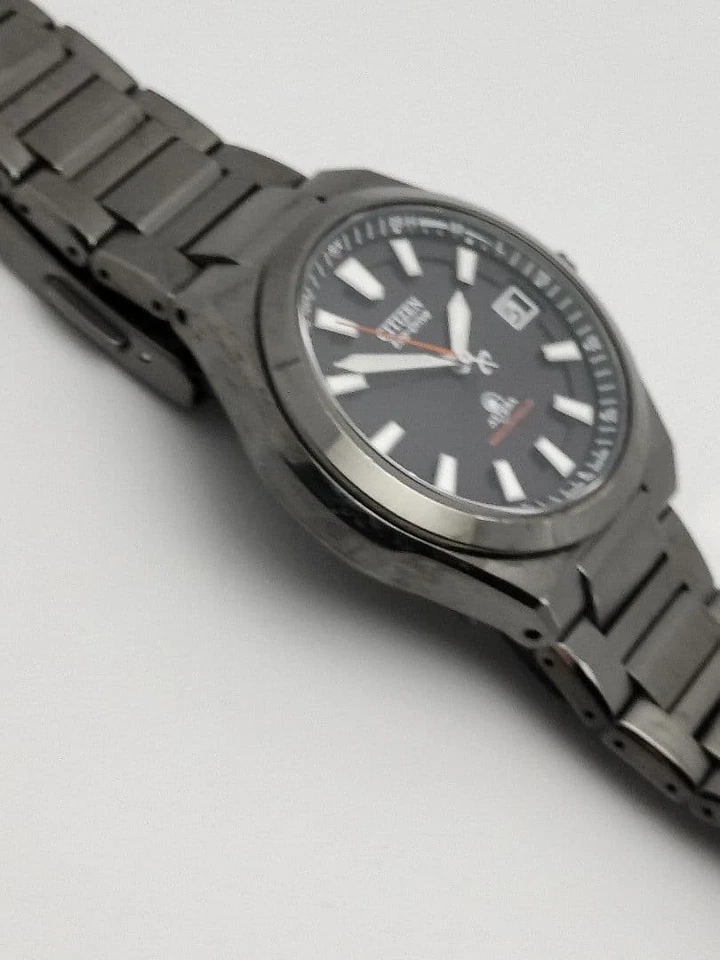 Raro Reloj Citizen Attesa H416 Edición Limitada Radio Solar Todo Negro Titanio Foto 3 de 4