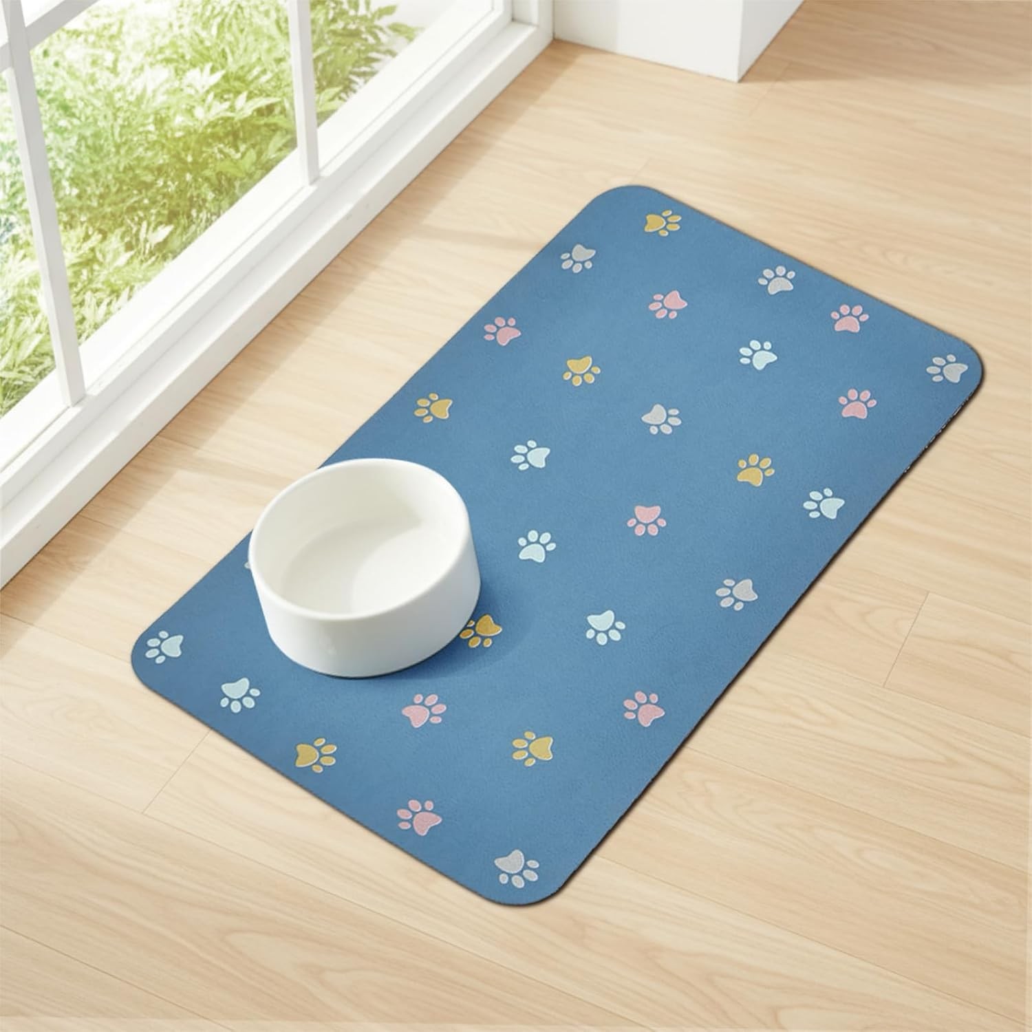 Mat Absorbent Dog Mat For Food And Water Non Slip Quick Dry 