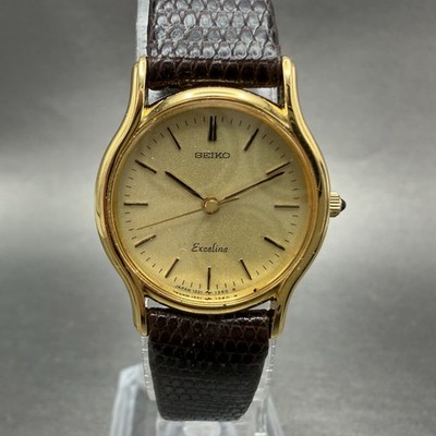 Seiko Exceline Watch Women 23mm Champagne Dial Gold Tone 1221-0160