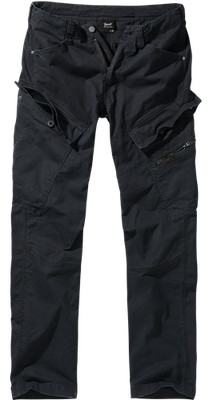 Brandit Slim Fit Herren Cargo Hose Adven schwarz elastisch