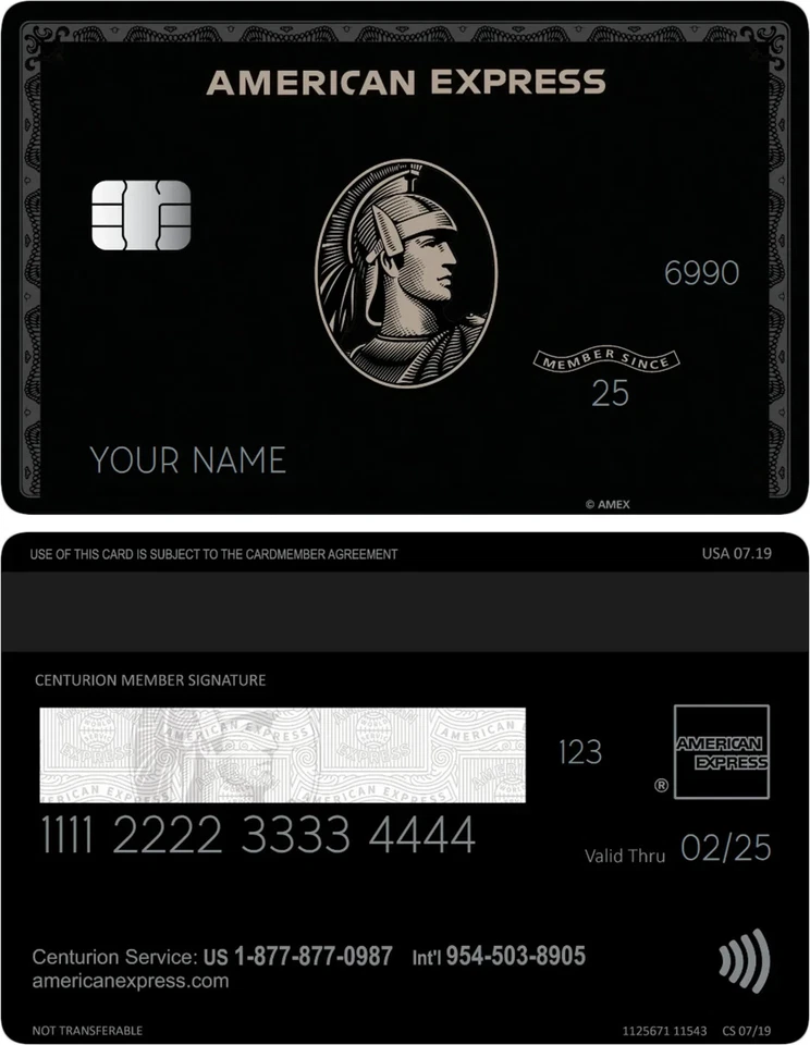 Amex Custom Black Card With Small & Large Chip Design - 2025 Novelty Design - Image 3 of 4