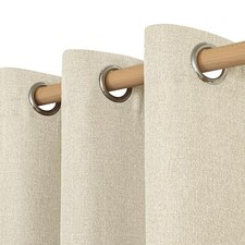 Linen Curtains 84 inch Length 2 Panels, 52"W x 84"L Pack of 2 Natural