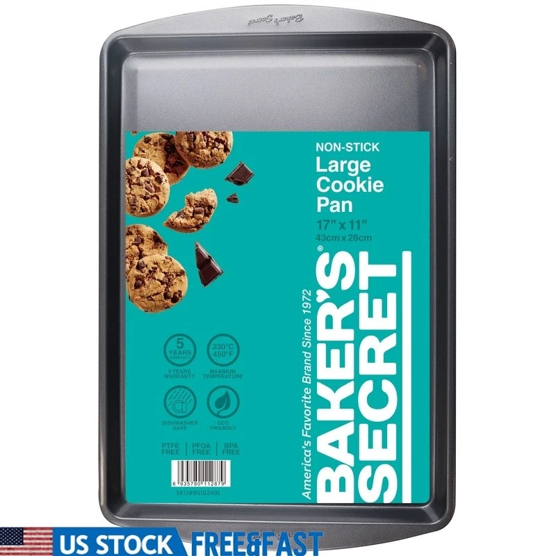 Large Non-Stick Cookie Baking Sheet Durable Carbon Steel Oven Safe Easy Release