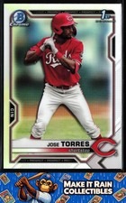 Jose Torres 1st 2021 Bowman Draft Chrome Refractor #BDC-125 Cincinnati Reds