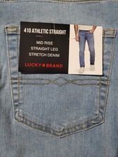 Lucky Brand Men's 410 Athletic Fit Straight Leg 5 Pocket Stretch Jeans