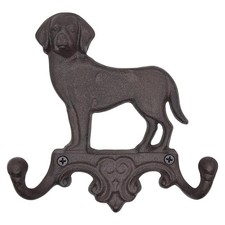 Cast Iron Dog Wall Hooks for Hanging, Heavy Duty Dog Leash Holder for Wall Mo...