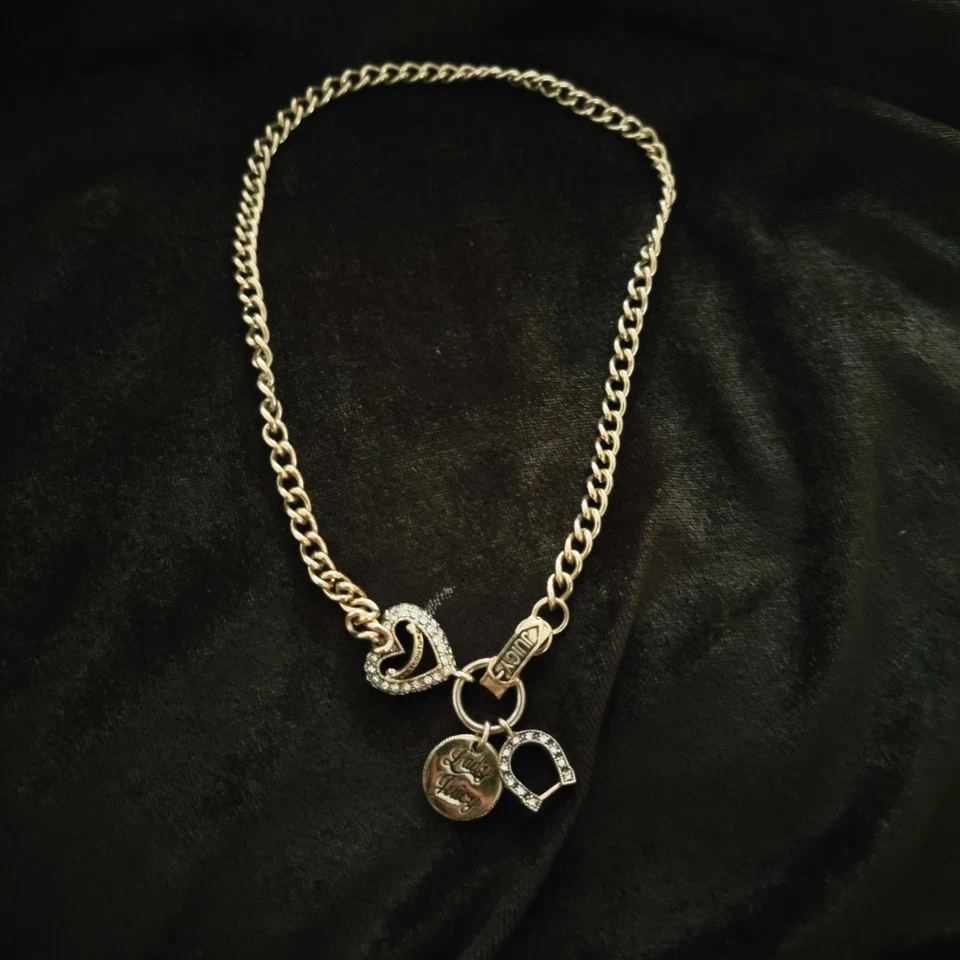 Gargantilla Juicy Couture Y2K Corazón Pavimentado Dorado Dama Juicy Love Couture De Colección 15 Foto 3 de 4
