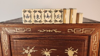 Museum-Quality Antique Mahjong Set 1920s Bone and Bamboo 