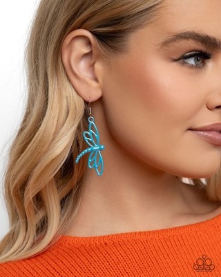 New Paparazzi Jewelry-Dapper Dragonfly Earring-Blue