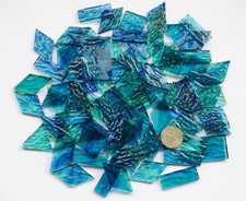 200g Transparent Mosaic Glass Tiles, Large Stained Glass Pieces for DIY Mosai...