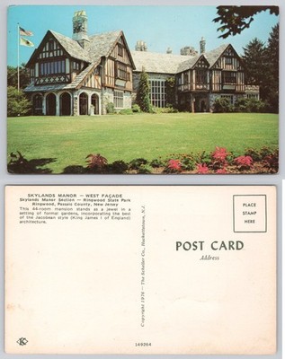 Skylands Manor West Facade Ringwood State Park NJ 1976 Postcard Jacobin Style