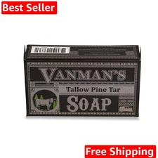 VanMan Tallow & Pine Tar Soap Bar – Grass-Fed Beef Tallow with Organic Oatmea...